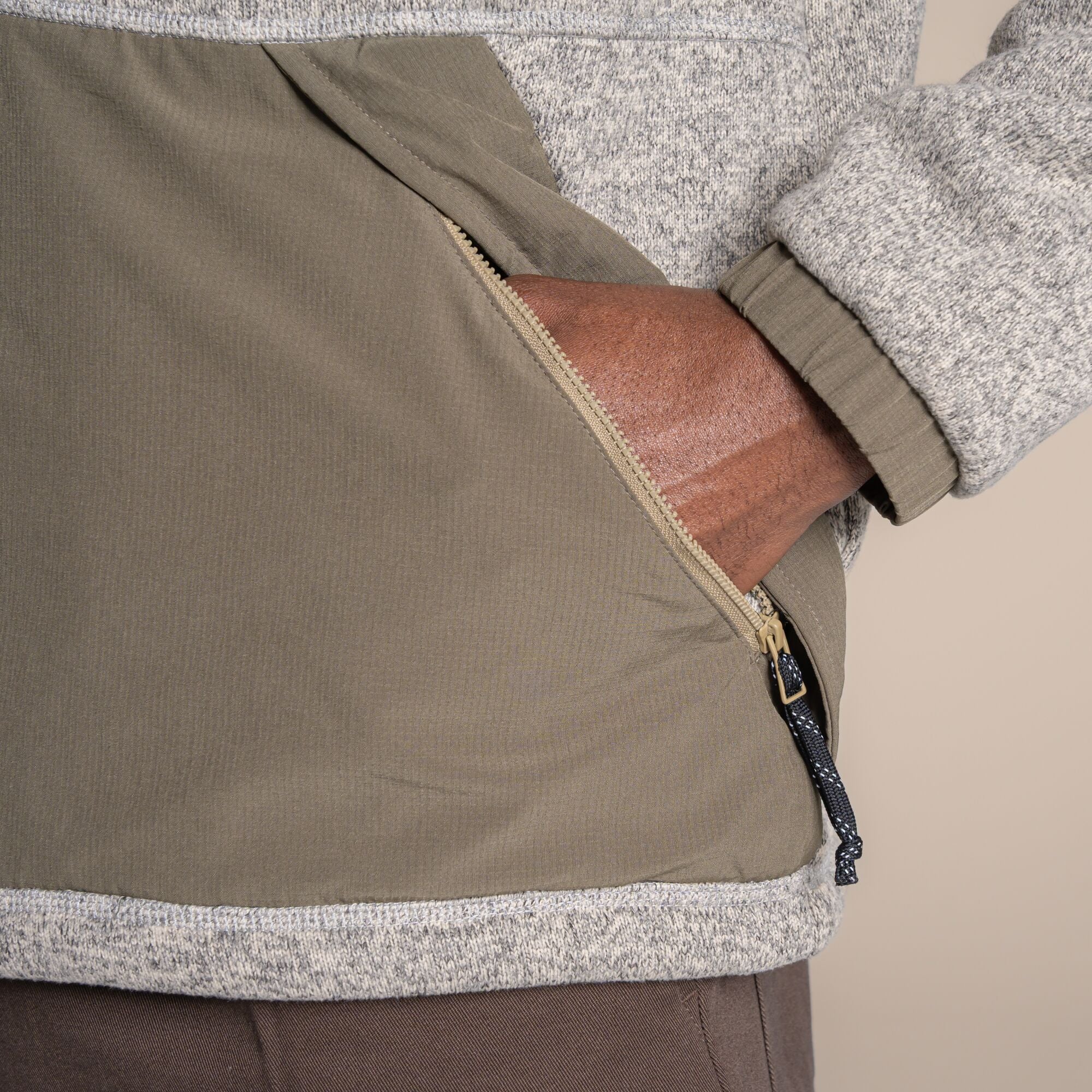 Craghoppers Men's Leif Full Zip Fleece | Ecru Marl Clothing Craghoppers