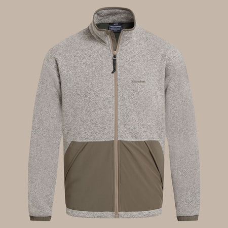 Craghoppers Men's Leif Full Zip Fleece | Ecru Marl Clothing Craghoppers
