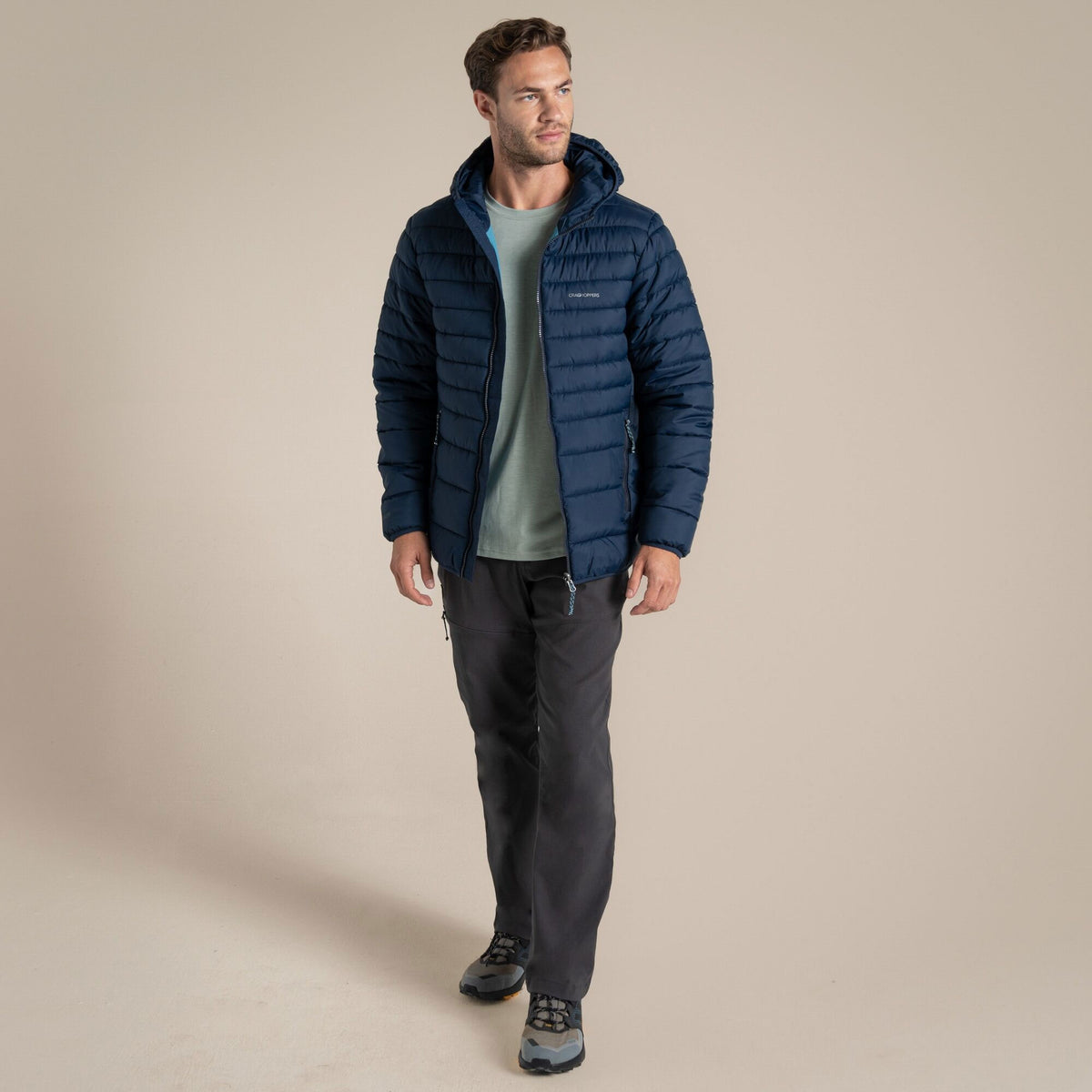 Craghoppers Men's Compresslite IX Hooded Insulating Jacket | Blue Navy Clothing Craghoppers