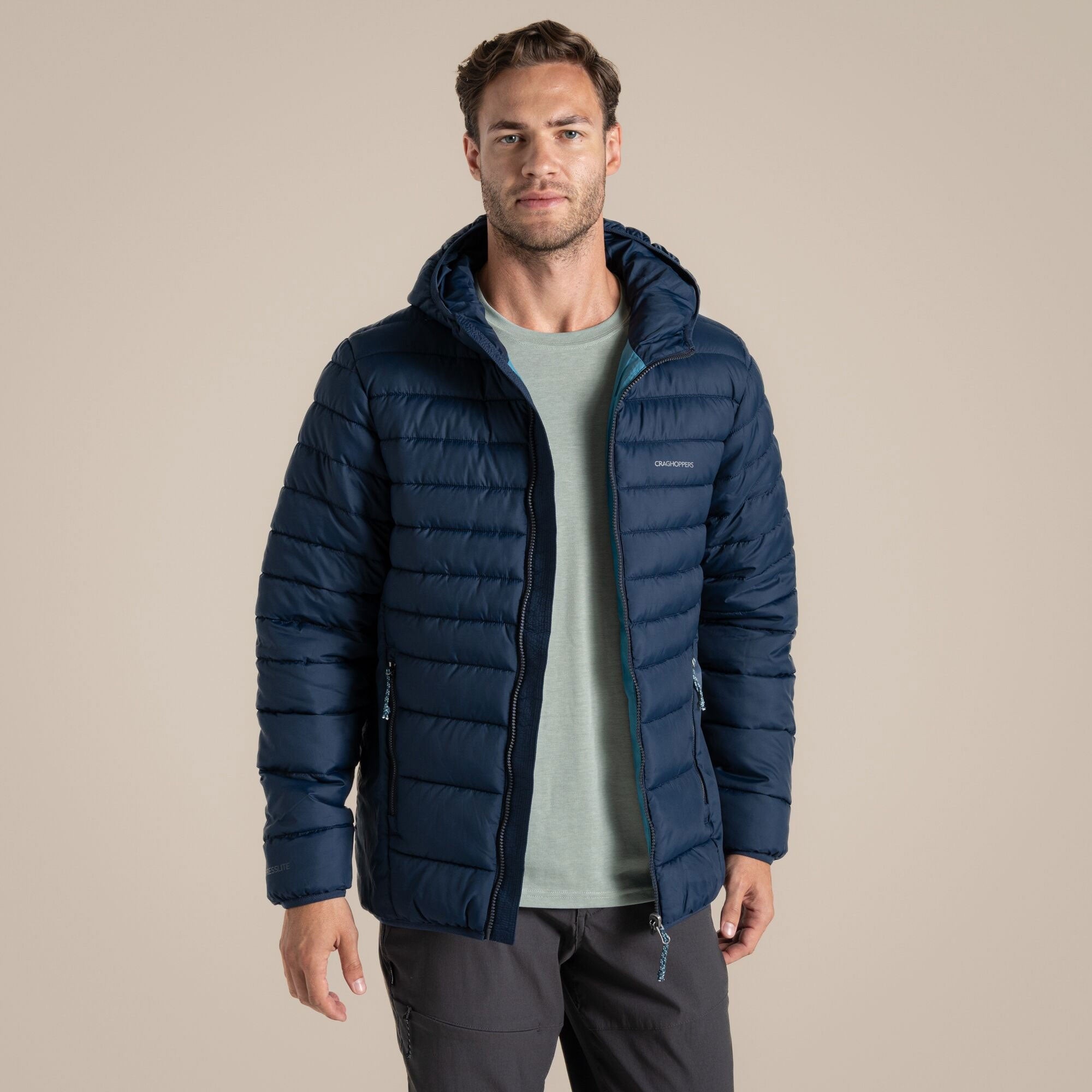 Craghoppers Men's Compresslite IX Hooded Insulating Jacket | Blue Navy Clothing Craghoppers