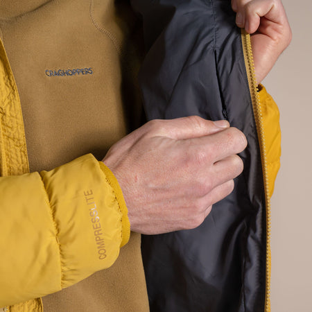 Craghoppers Men's Compresslite IX Hooded Insulating Jacket | Sulphur Yellow Clothing Craghoppers