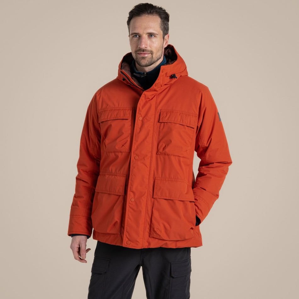 Craghoppers Men's Breckon Waterproof Jacket | Carnelian Orange Clothing Craghoppers