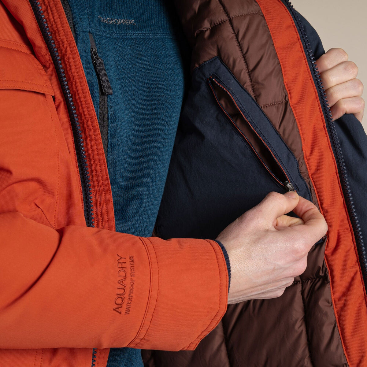 Craghoppers Men's Breckon Waterproof Jacket | Carnelian Orange Clothing Craghoppers