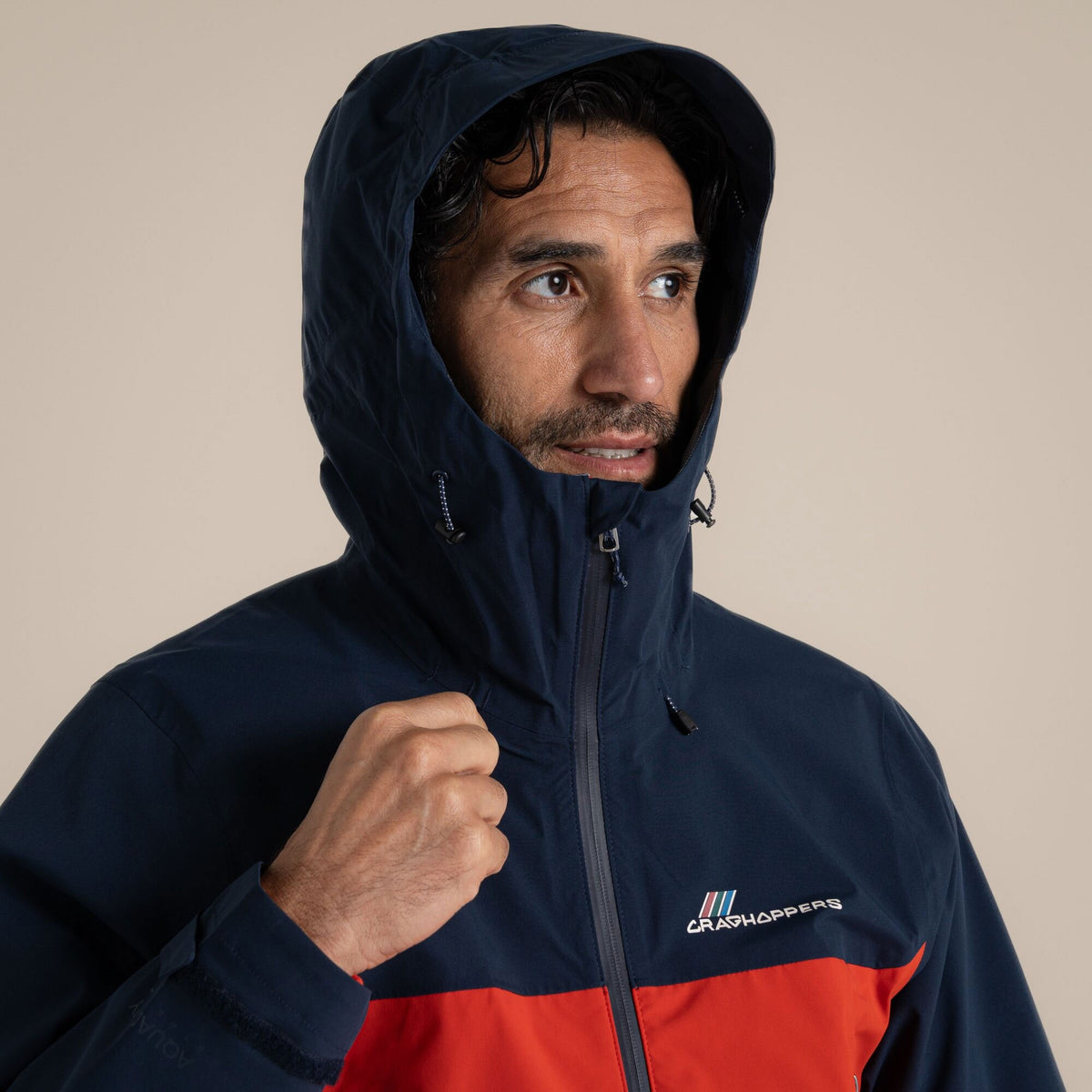 Craghoppers Men's Maris 2.5L Stretch Waterproof Jacket | Blue Navy / Pimento Red Clothing Craghoppers