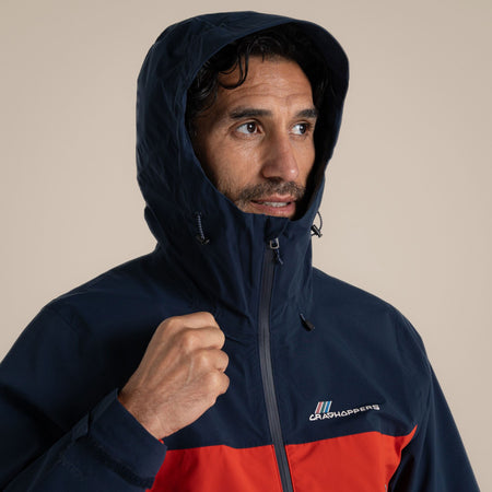 Craghoppers Men's Maris 2.5L Stretch Waterproof Jacket | Blue Navy / Pimento Red Clothing Craghoppers