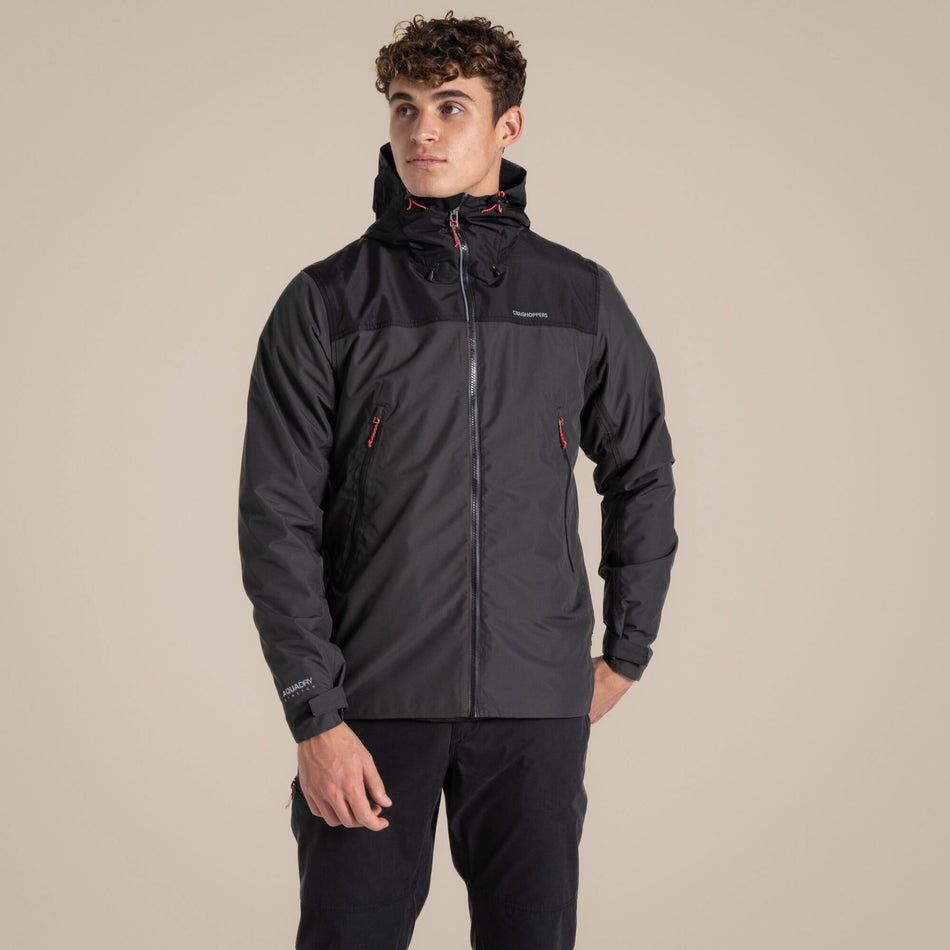 Craghoppers Men's Vanth Waterproof Jacket | Black Pepper / Black Clothing Craghoppers