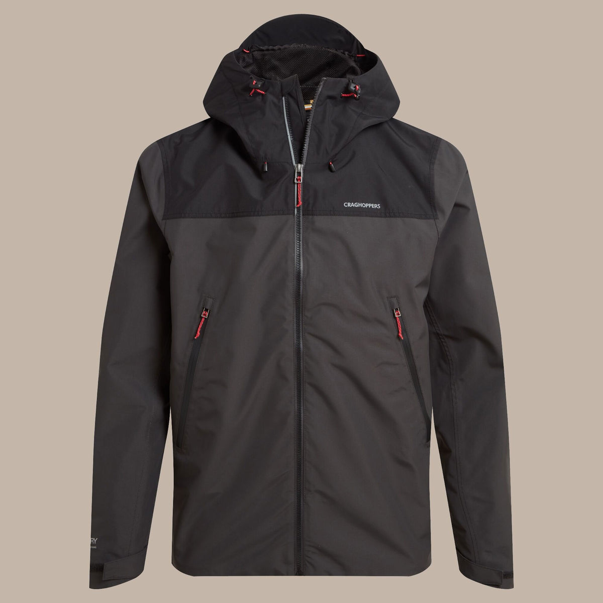 Craghoppers Men's Vanth Waterproof Jacket | Black Pepper / Black Clothing Craghoppers