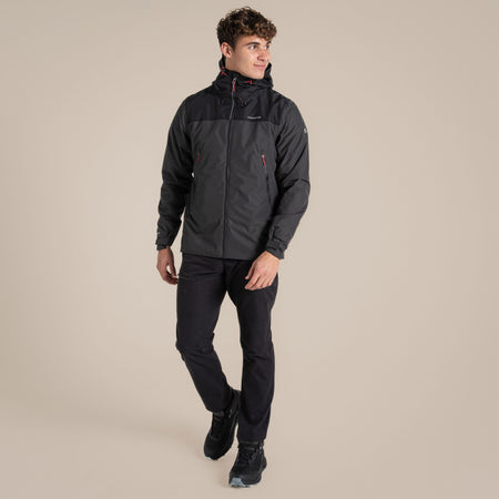 Craghoppers Men's Vanth Waterproof Jacket | Black Pepper / Black Clothing Craghoppers