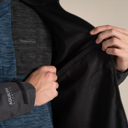 Craghoppers Men's Vanth Waterproof Jacket | Black Pepper / Black Clothing Craghoppers