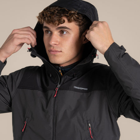 Craghoppers Men's Vanth Waterproof Jacket | Black Pepper / Black Clothing Craghoppers