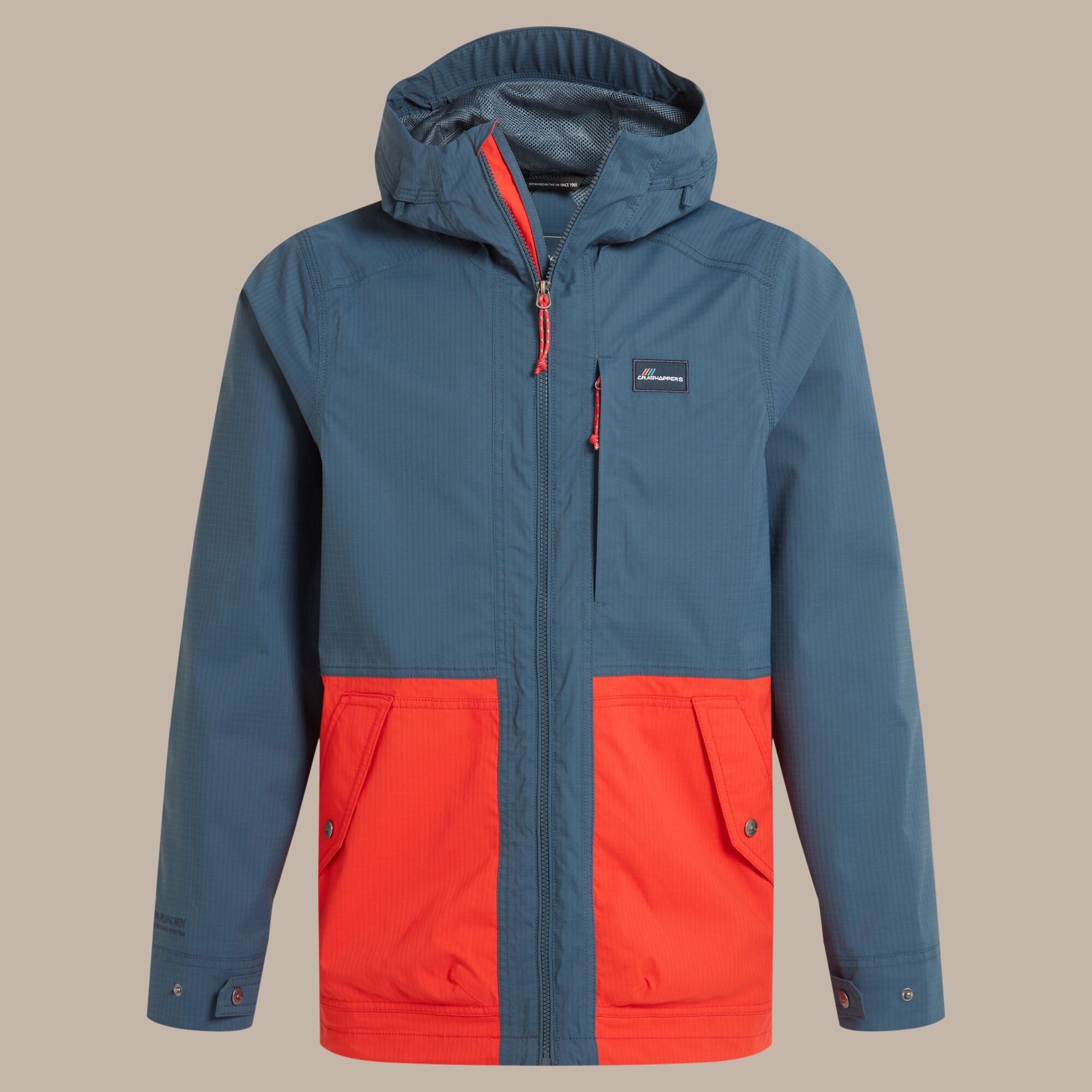 Craghoppers Men's Pandion Waterproof Jacket | Blue Stone / Pimento Red Clothing Craghoppers