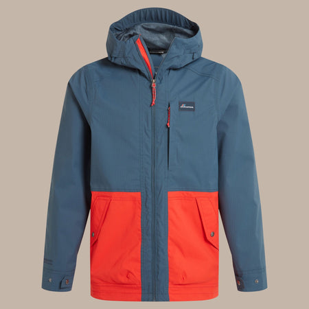 Craghoppers Men's Pandion Waterproof Jacket | Blue Stone / Pimento Red Clothing Craghoppers