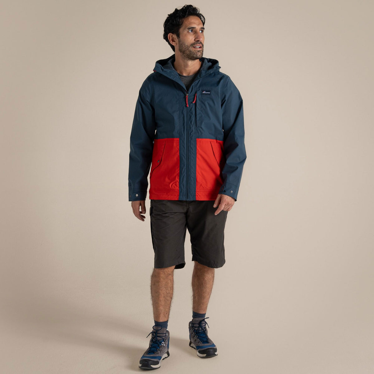 Craghoppers Men's Pandion Waterproof Jacket | Blue Stone / Pimento Red Clothing Craghoppers