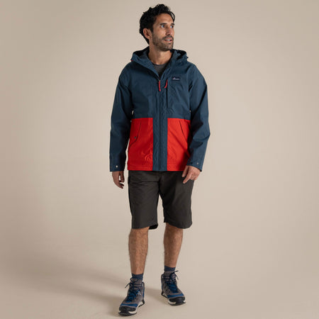 Craghoppers Men's Pandion Waterproof Jacket | Blue Stone / Pimento Red Clothing Craghoppers