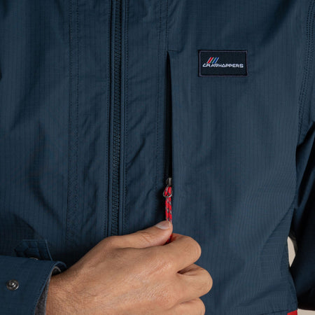 Craghoppers Men's Pandion Waterproof Jacket | Blue Stone / Pimento Red Clothing Craghoppers