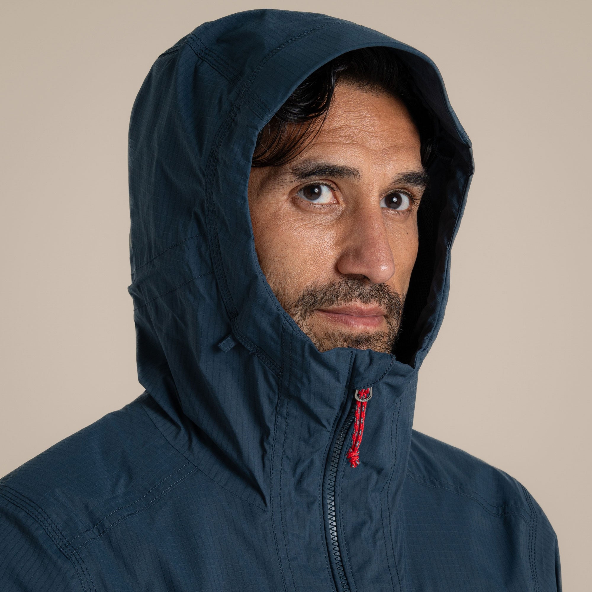 Craghoppers Men's Pandion Waterproof Jacket | Blue Stone / Pimento Red Clothing Craghoppers