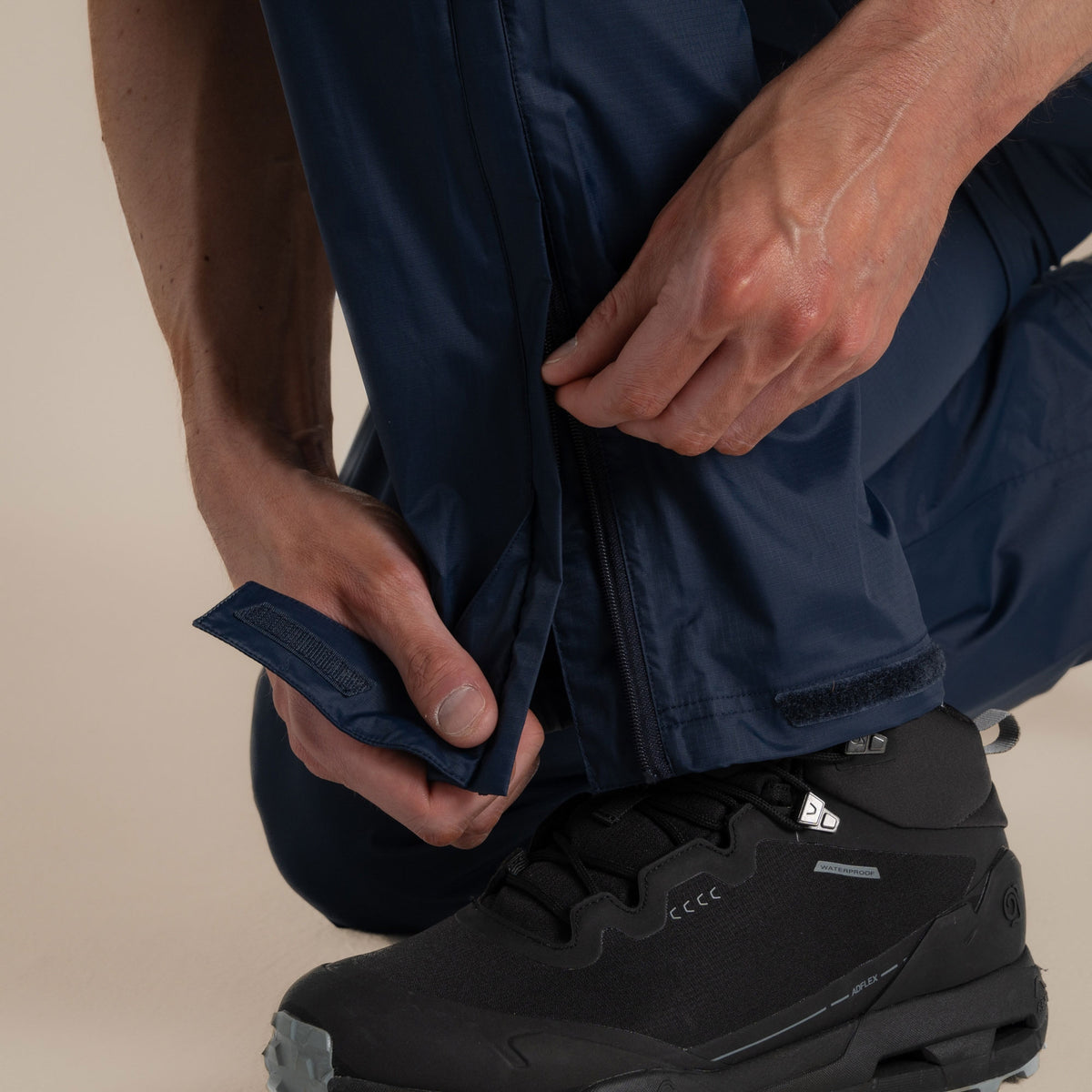 Craghoppers Unisex Petterill Waterproof Packable Overtrouser | Blue Navy Clothing Craghoppers