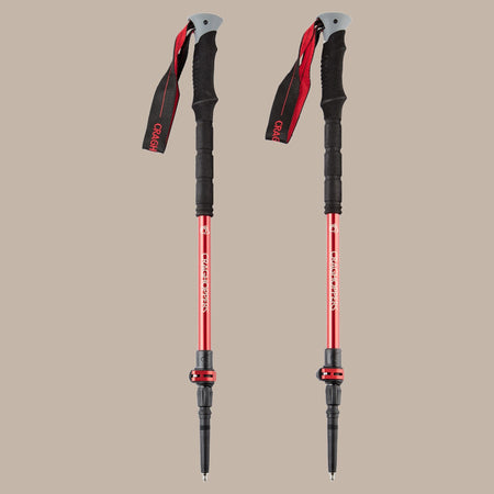 Craghoppers Venture Antishock Walking Poles | Anodised Red / Anodised Grey (Pair) Camping Accessories Craghoppers
