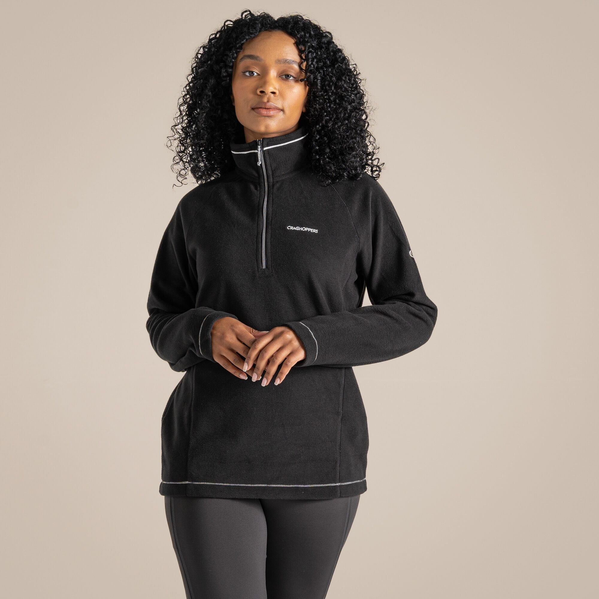 Craghoppers Women's Miska VI Half Zip Fleece | Black – liGo.co.uk