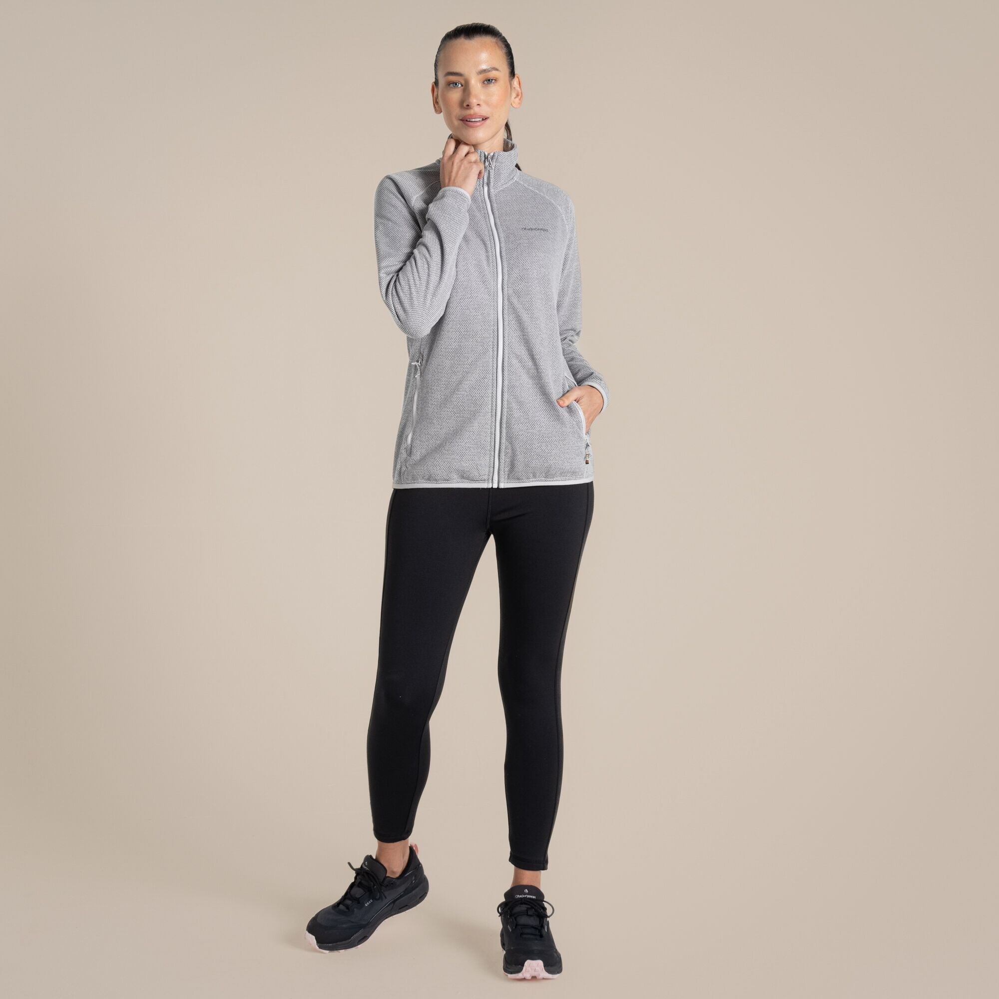 Craghoppers Women's Tarvos Full Zip Fleece | Lunar Grey Marl Clothing Craghoppers