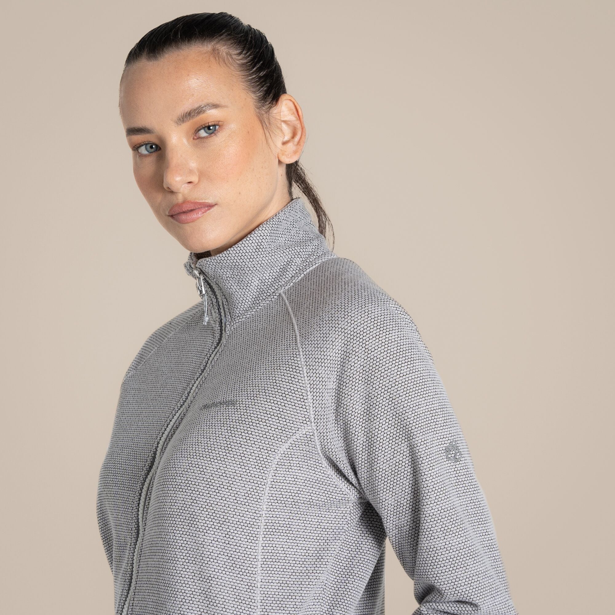 Craghoppers Women's Tarvos Full Zip Fleece | Lunar Grey Marl Clothing Craghoppers