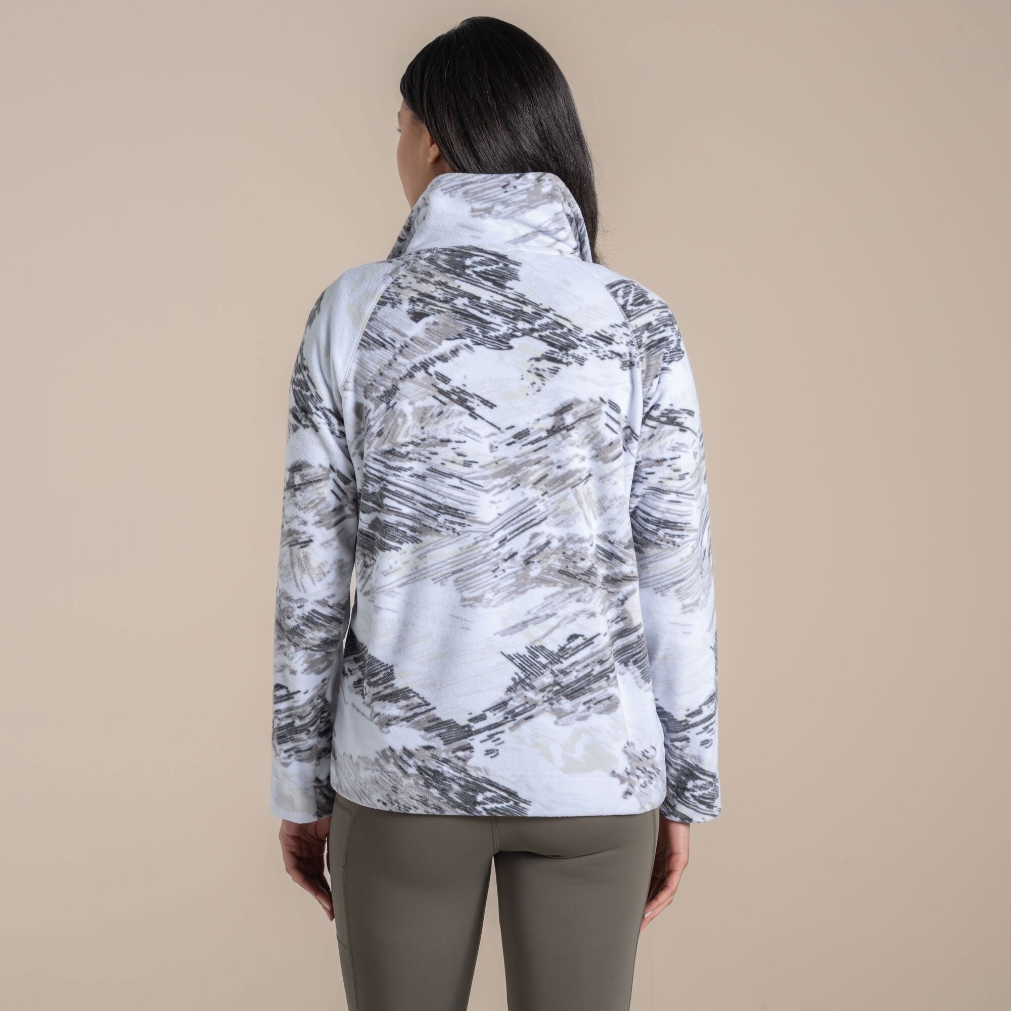 Craghoppers Women's Annjela Half Zip Fleece | Optic White Print Clothing Craghoppers