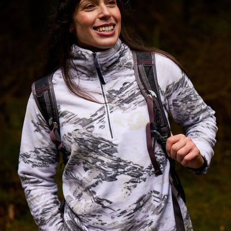 Craghoppers Women's Annjela Half Zip Fleece | Optic White Print Clothing Craghoppers