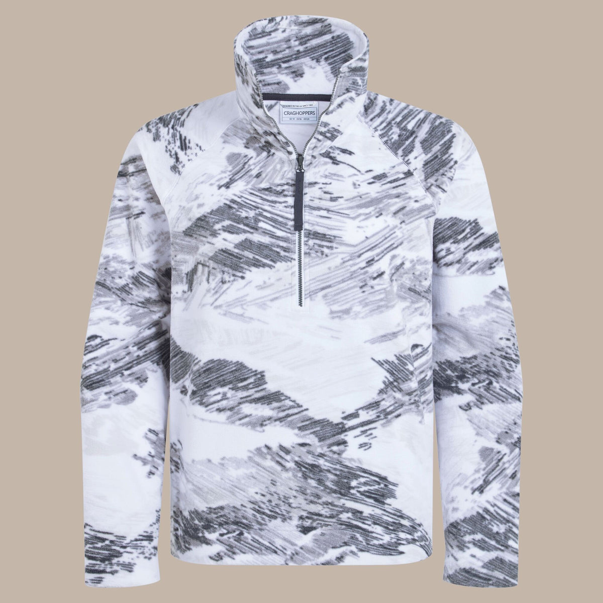 Craghoppers Women's Annjela Half Zip Fleece | Optic White Print Clothing Craghoppers