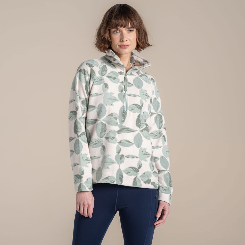 Craghoppers Women's Annjela Half Zip Fleece | Iced Matcha Print Clothing Craghoppers