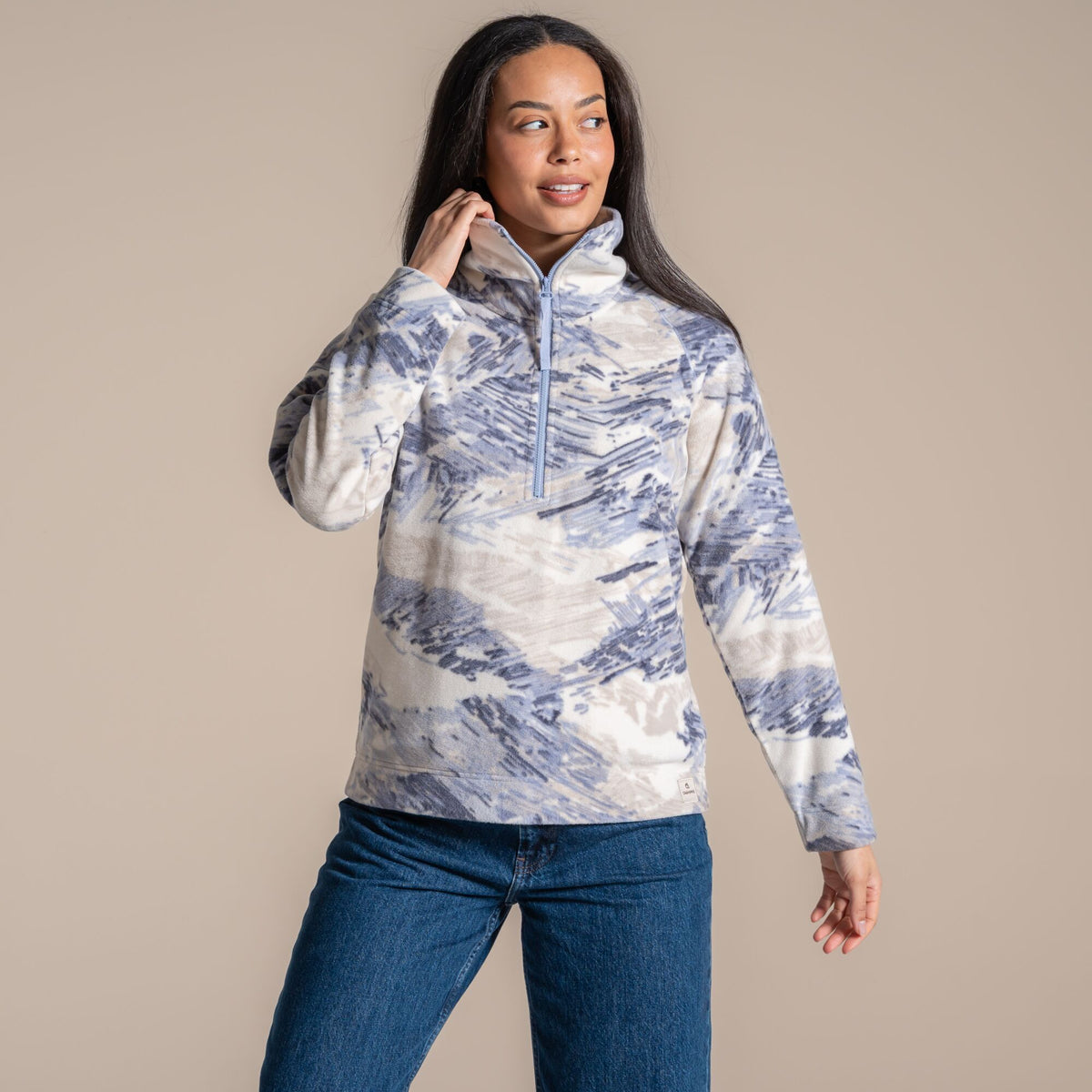 Craghoppers Women's Annjela Half Zip Fleece | Mist Blue Clothing Craghoppers
