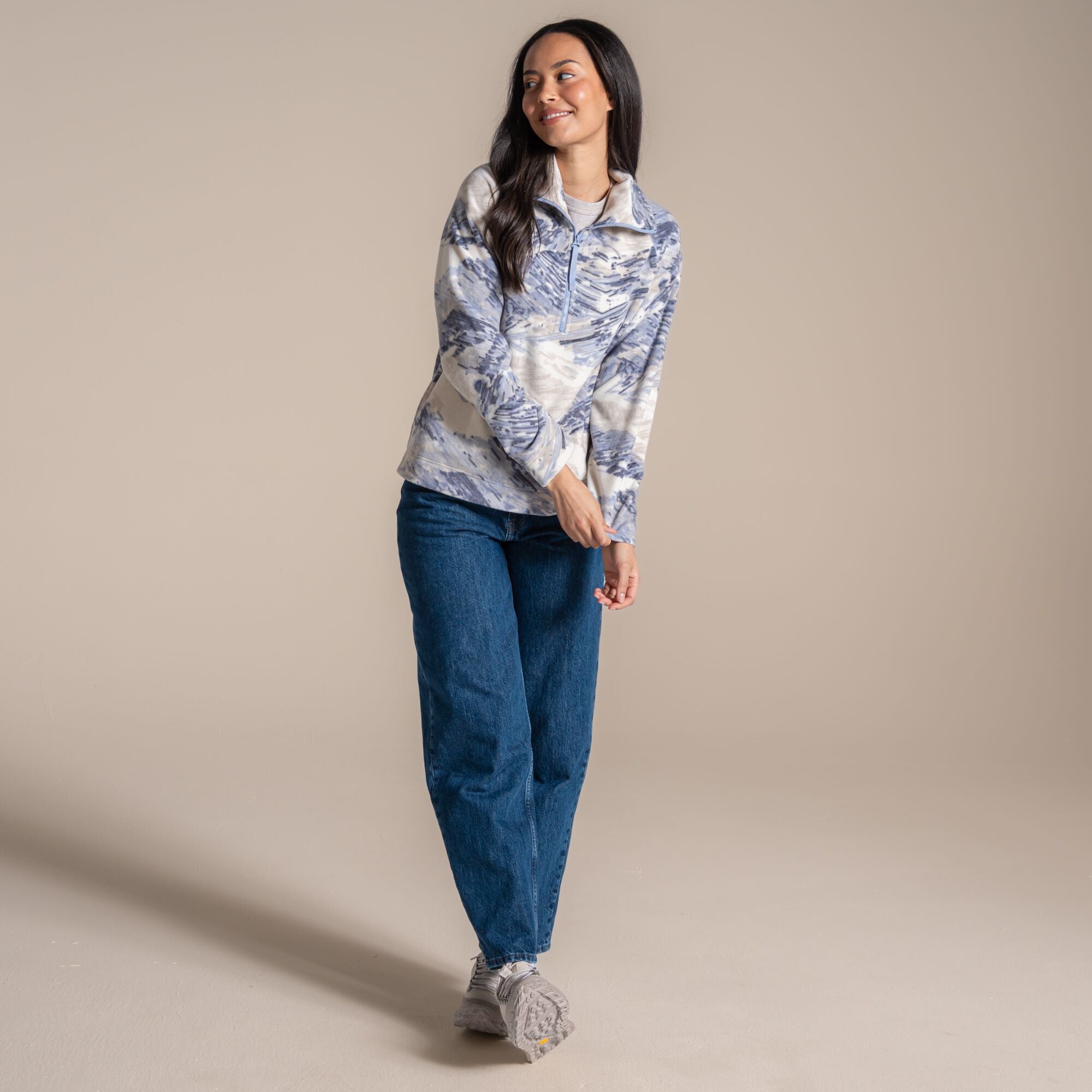 Craghoppers Women's Annjela Half Zip Fleece | Mist Blue Clothing Craghoppers