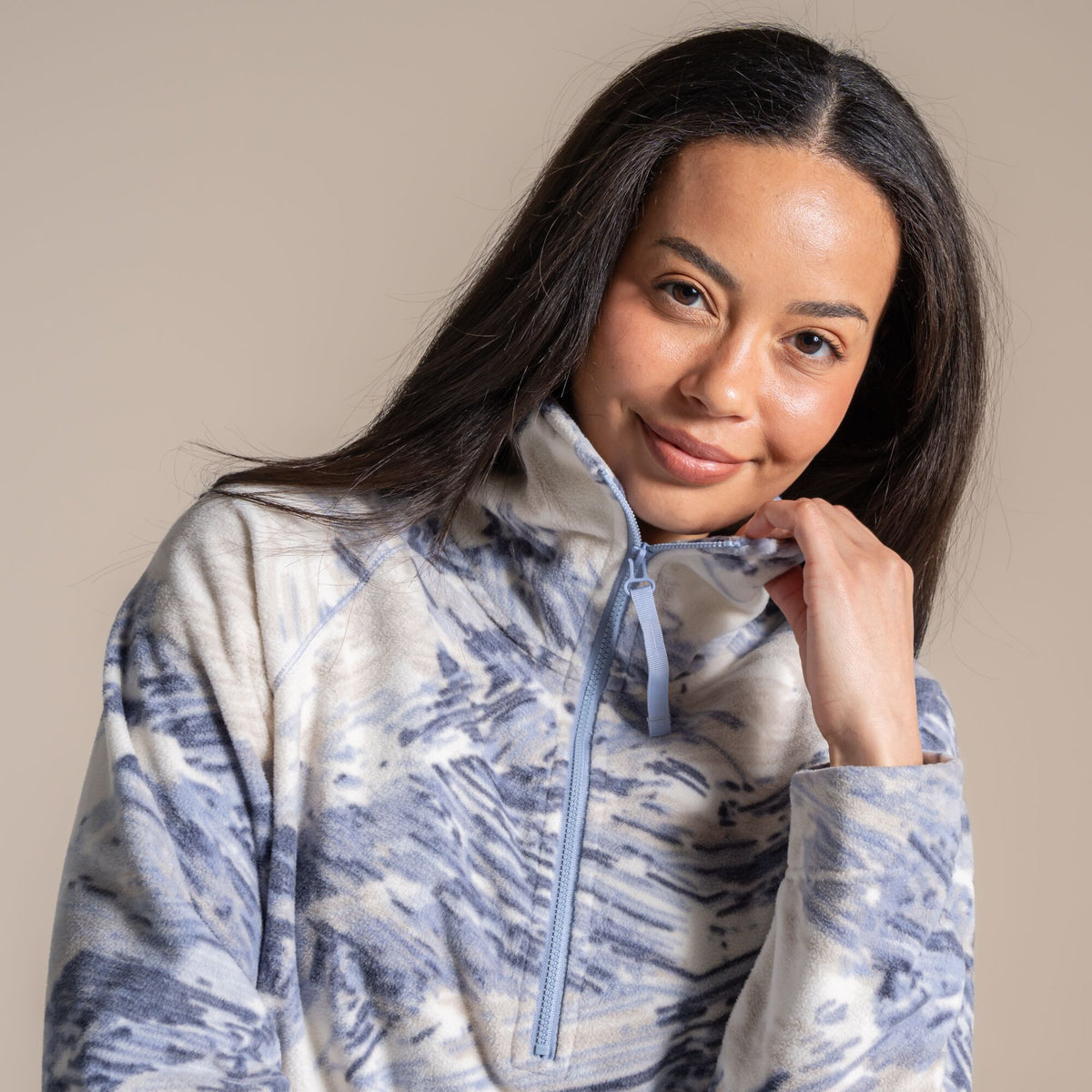 Craghoppers Women's Annjela Half Zip Fleece | Mist Blue Clothing Craghoppers