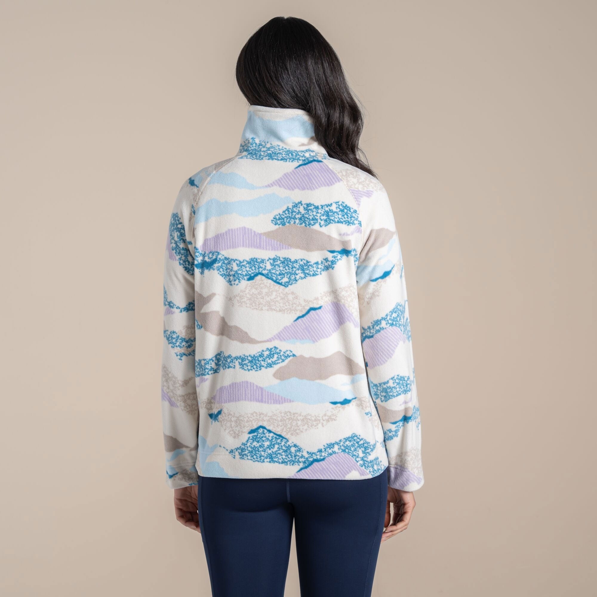 Craghoppers Women's Annjela Half Zip Fleece | Ecru Print Clothing Craghoppers