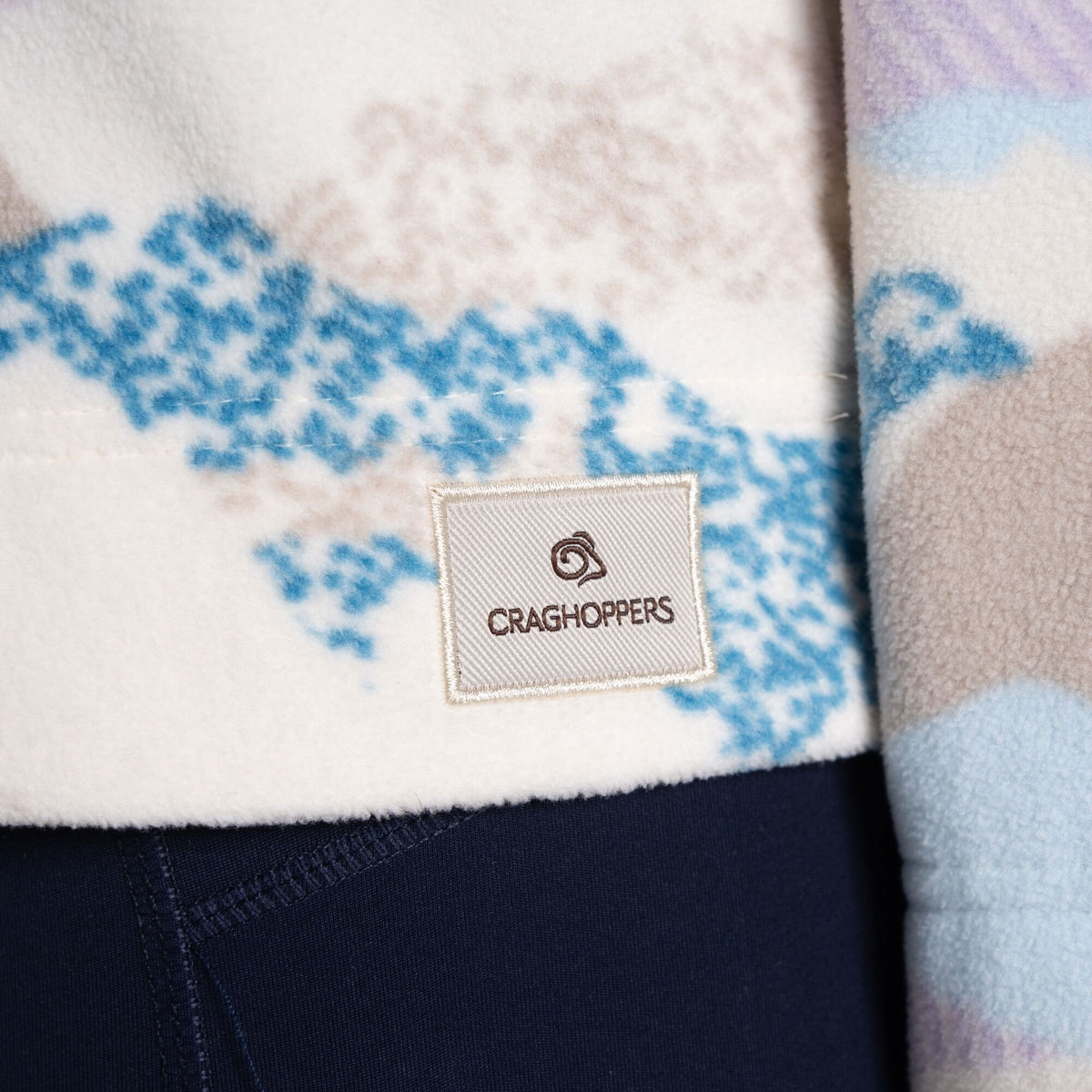 Craghoppers Women's Annjela Half Zip Fleece | Ecru Print Clothing Craghoppers