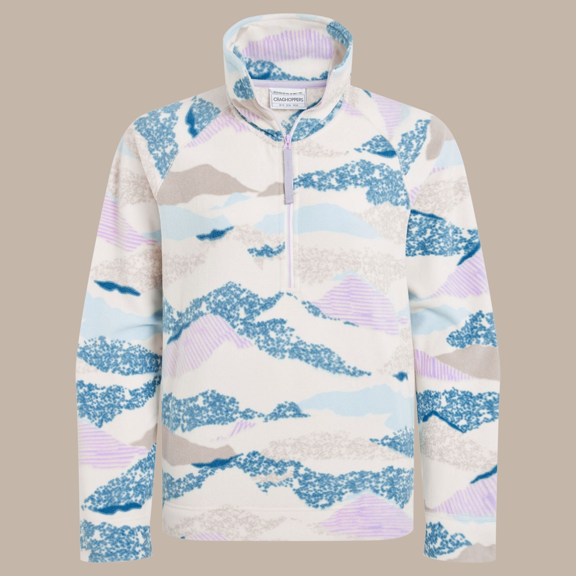 Craghoppers Women's Annjela Half Zip Fleece | Ecru Print Clothing Craghoppers