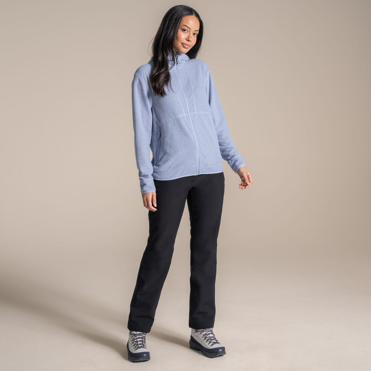 Craghoppers Women's Compresslite Hooded Fleece | Mist Blue Clothing Craghoppers
