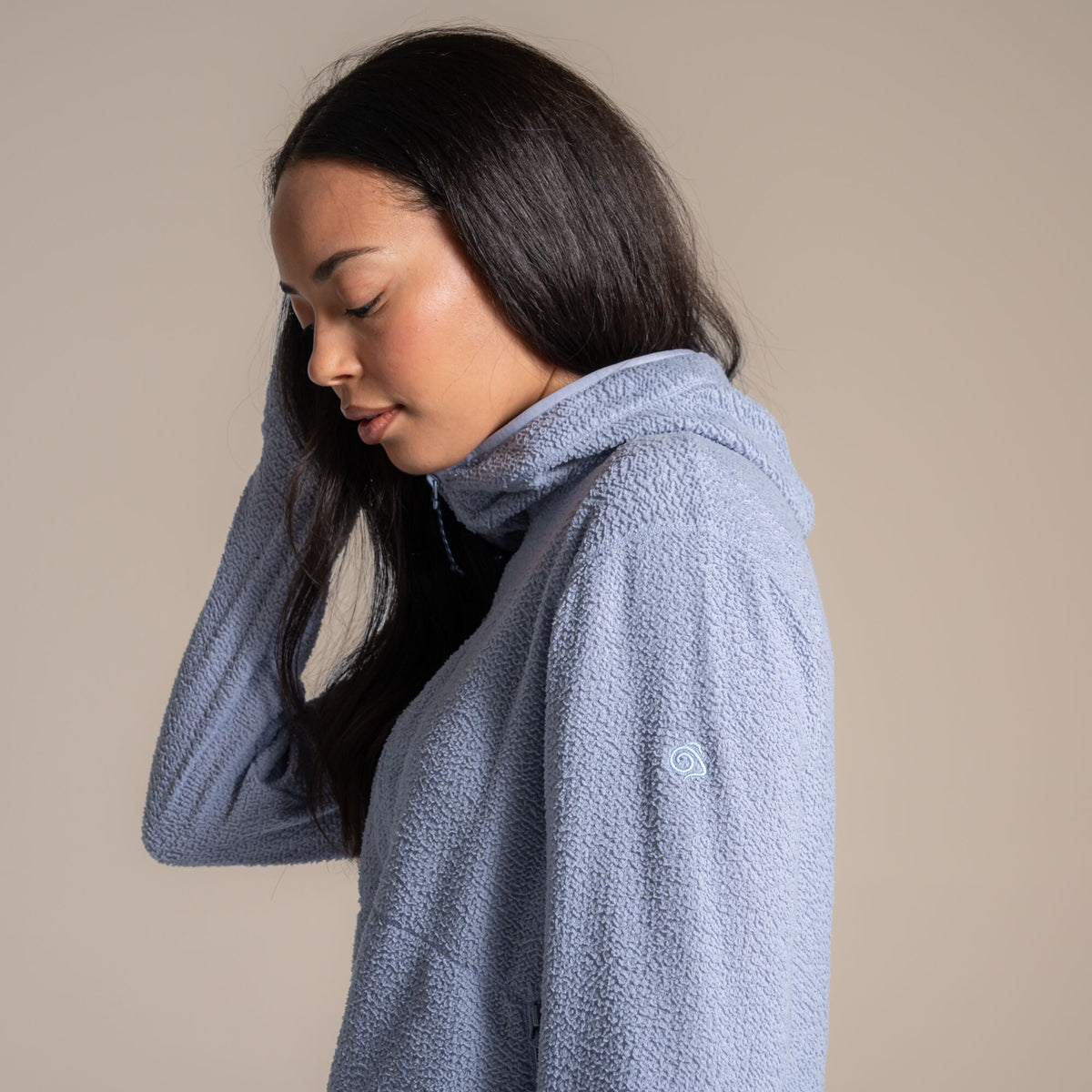 Craghoppers Women's Compresslite Hooded Fleece | Mist Blue Clothing Craghoppers