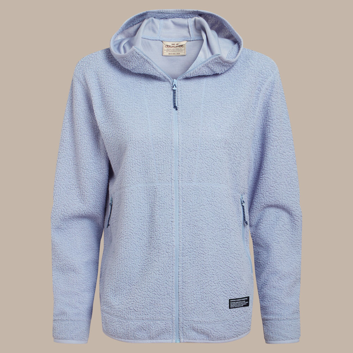 Craghoppers Women's Compresslite Hooded Fleece | Mist Blue Clothing Craghoppers