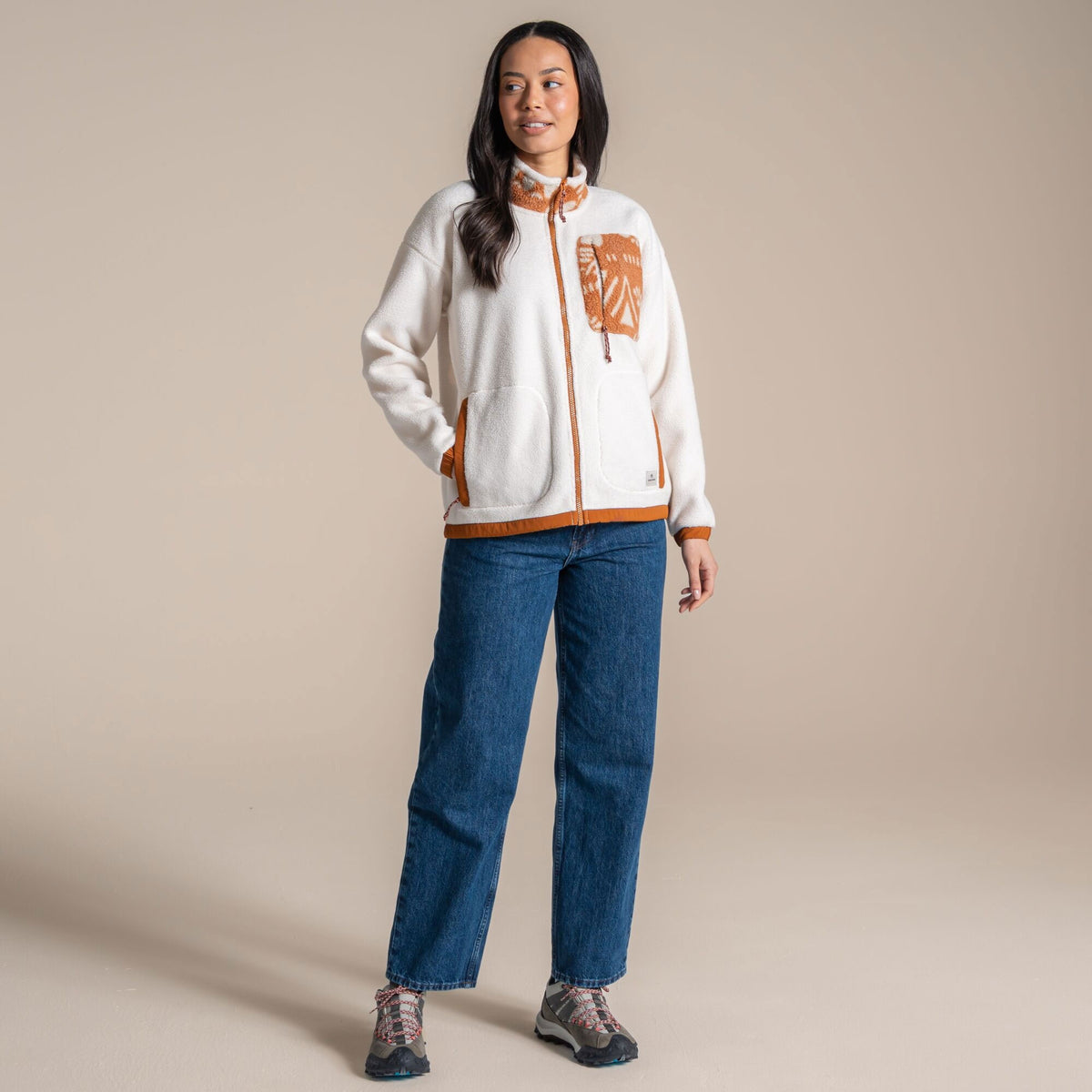 Craghoppers Women's Sanaa Full Zip Fleece | Ecru / Hazel Clothing Craghoppers