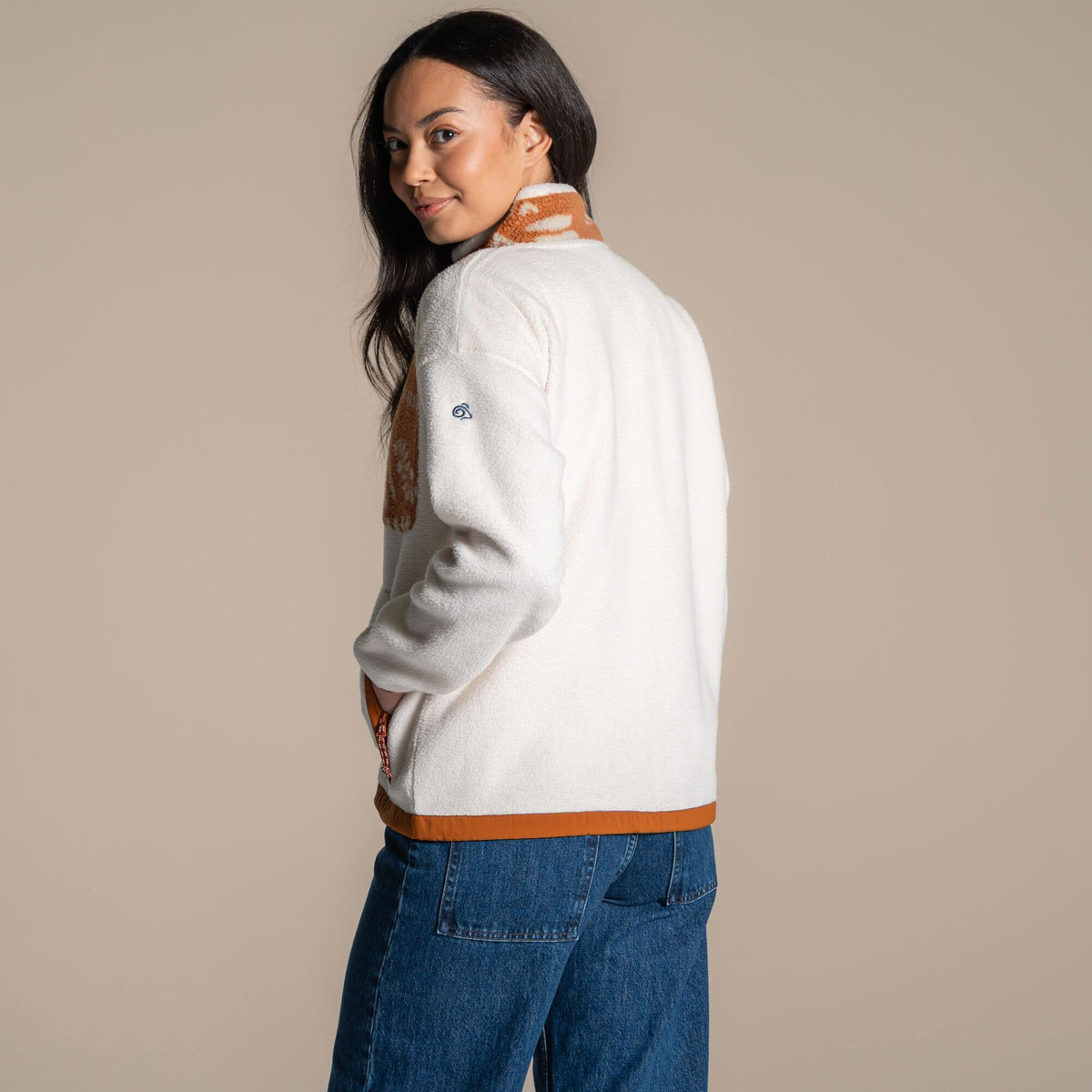 Craghoppers Women's Sanaa Full Zip Fleece | Ecru / Hazel Clothing Craghoppers