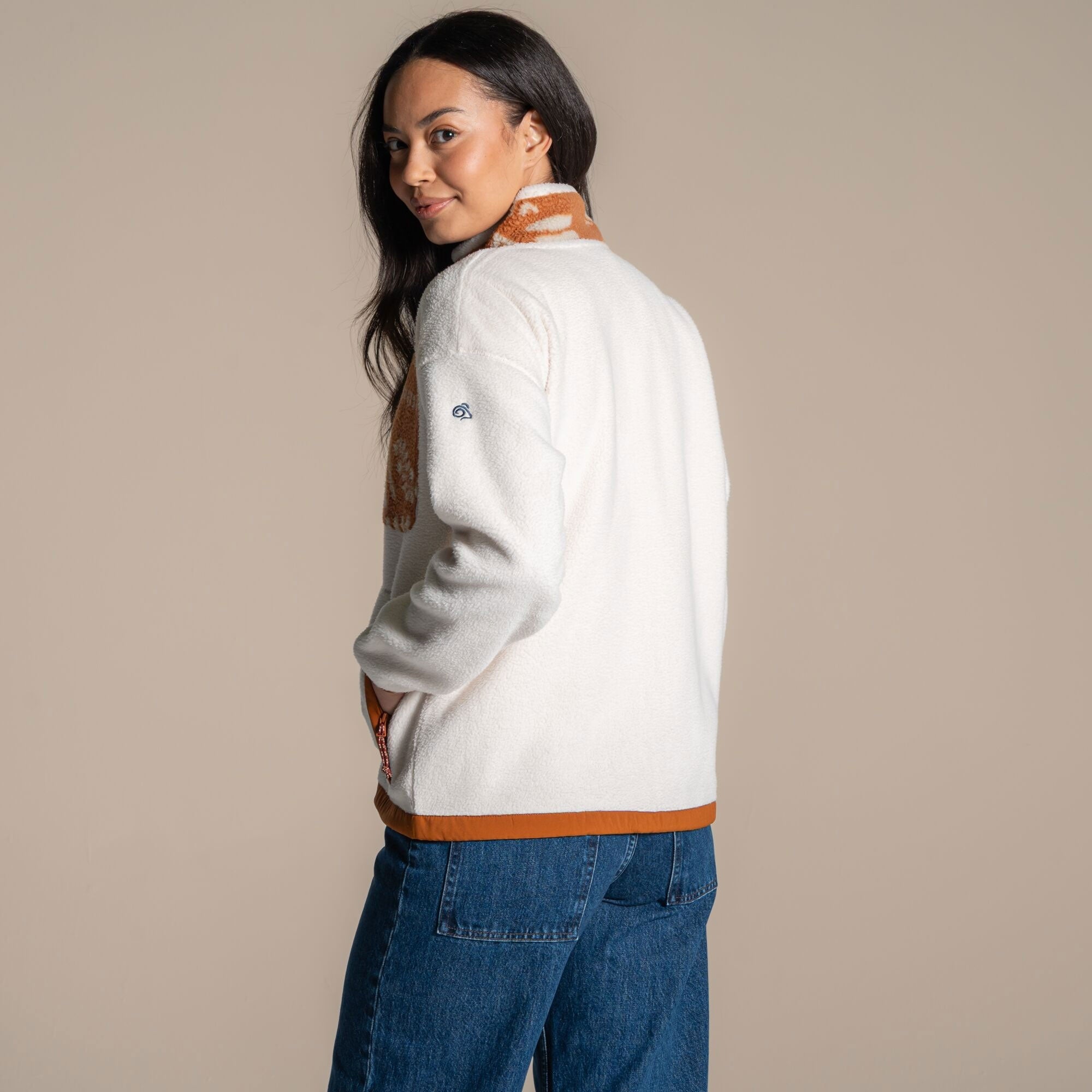 Craghoppers Women's Sanaa Full Zip Fleece | Ecru / Hazel Clothing Craghoppers