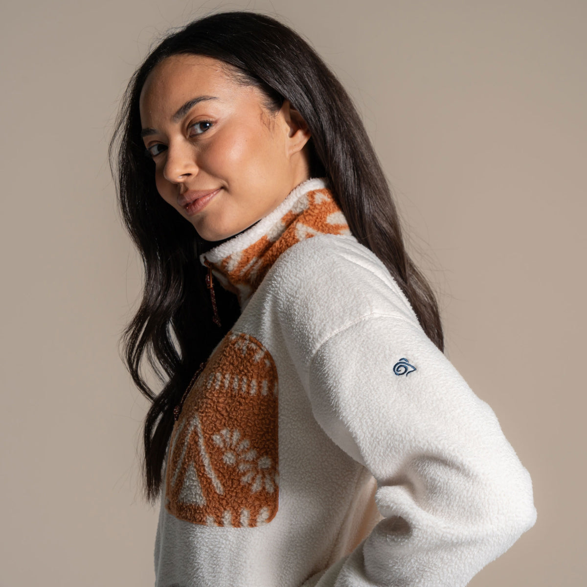 Craghoppers Women's Sanaa Full Zip Fleece | Ecru / Hazel Clothing Craghoppers