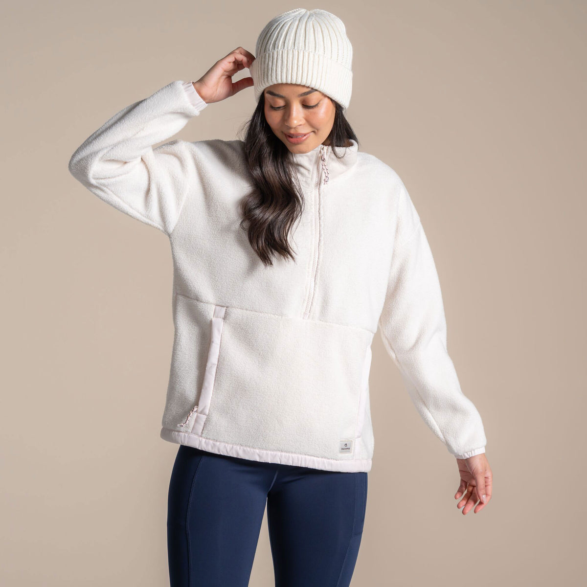 Craghoppers Women's Sanaa Half Zip Fleece | Ecru Clothing Craghoppers