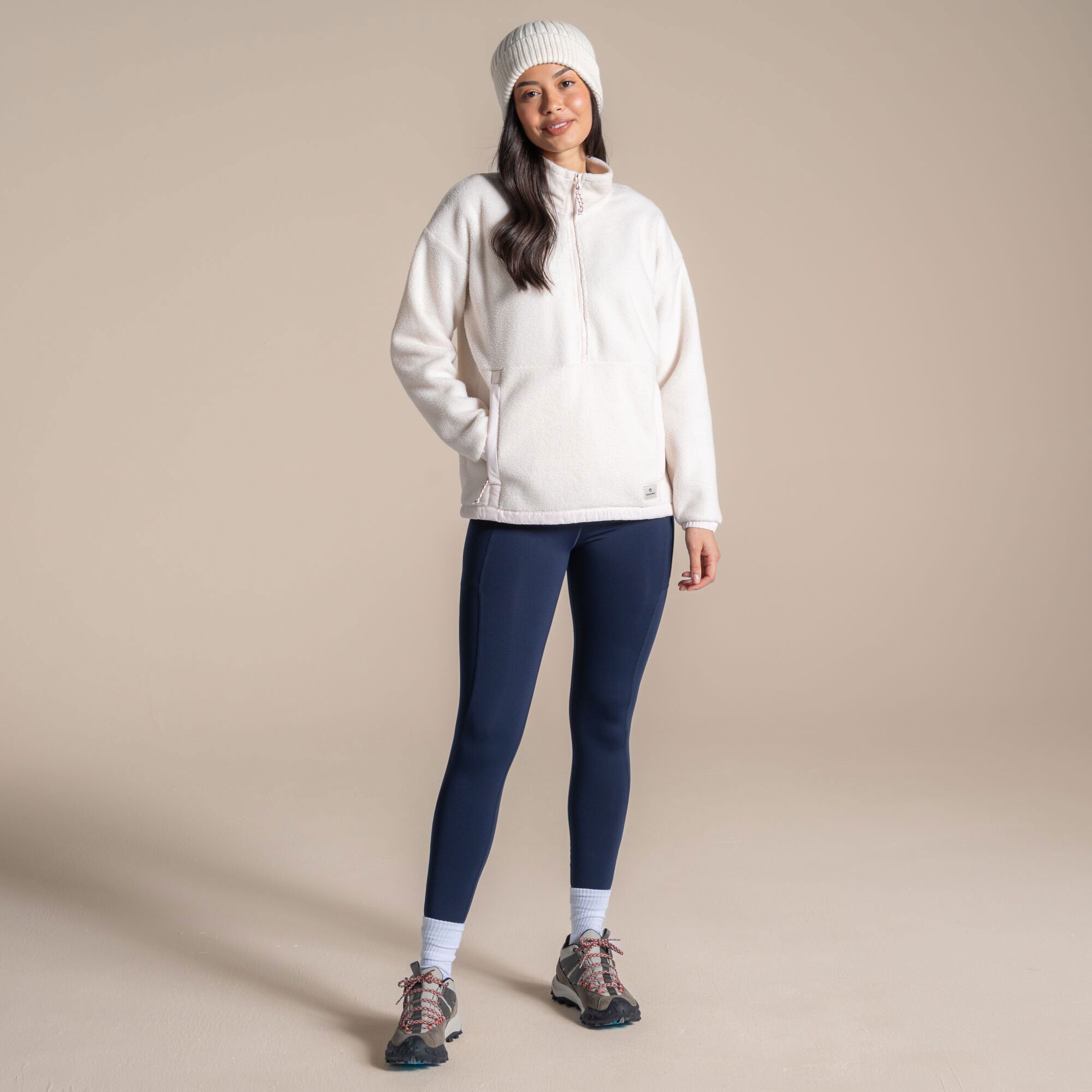 Craghoppers Women's Sanaa Half Zip Fleece | Ecru Clothing Craghoppers