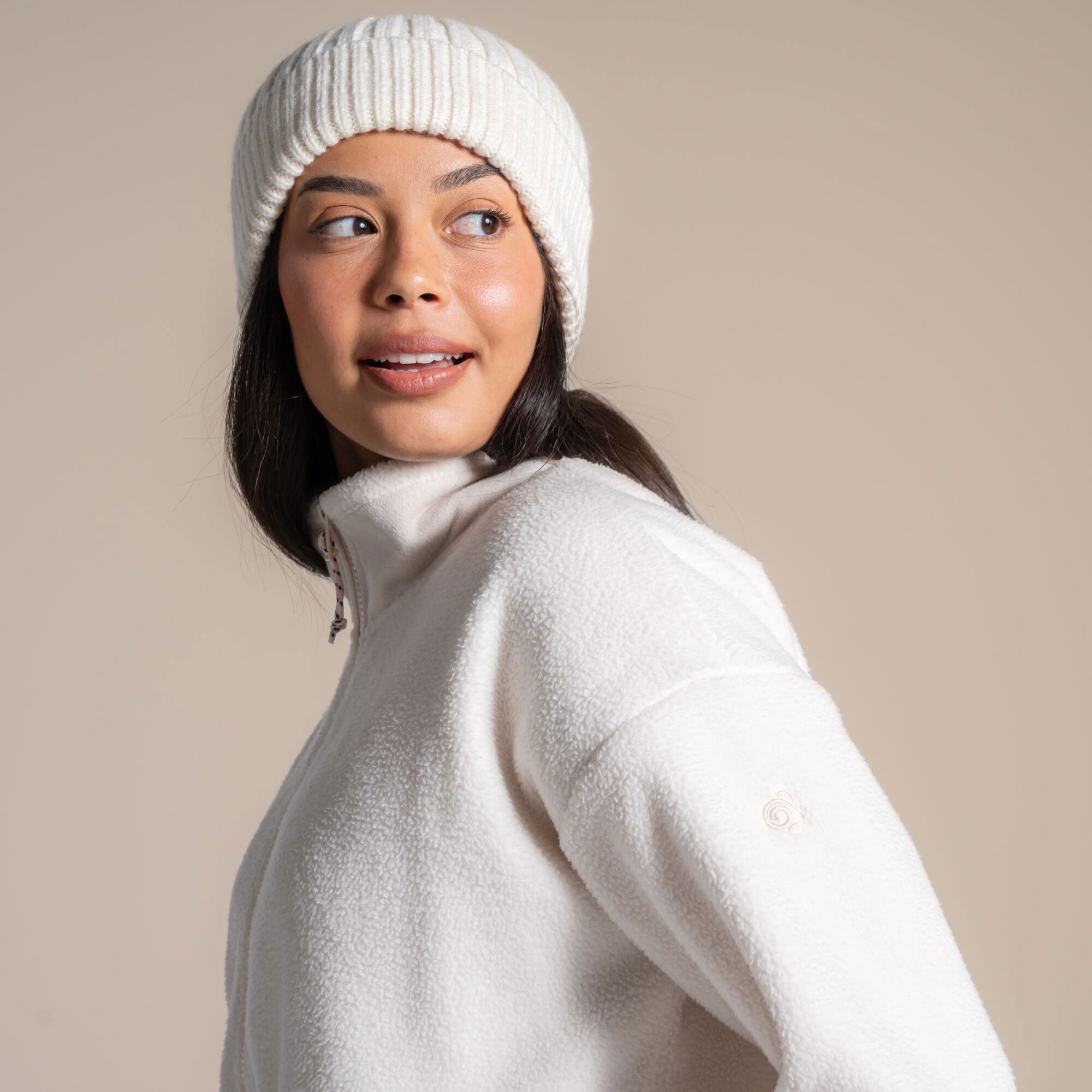 Craghoppers Women's Sanaa Half Zip Fleece | Ecru Clothing Craghoppers