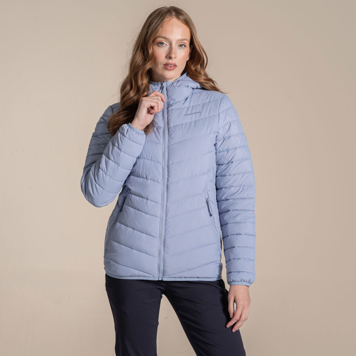 Craghoppers Women's Compresslite IX Hooded Insulating Jacket | Mist Blue Clothing Craghoppers