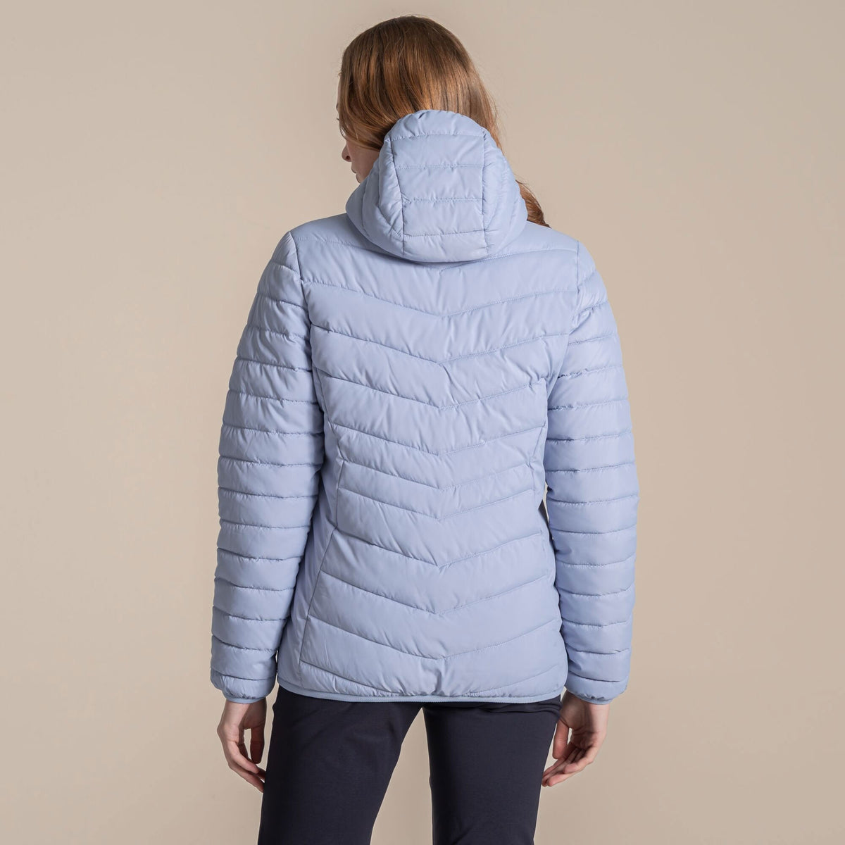 Craghoppers Women's Compresslite IX Hooded Insulating Jacket | Mist Blue Clothing Craghoppers