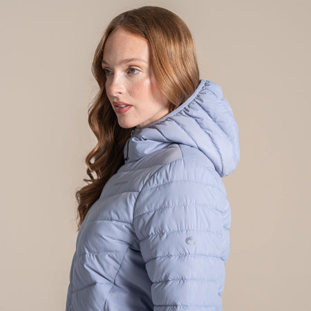 Craghoppers Women's Compresslite IX Hooded Insulating Jacket | Mist Blue Clothing Craghoppers