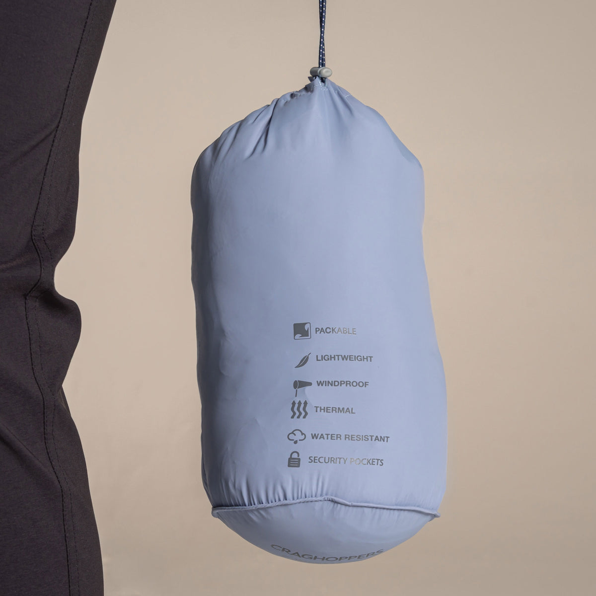 Craghoppers Women's Compresslite IX Hooded Insulating Jacket | Mist Blue Clothing Craghoppers