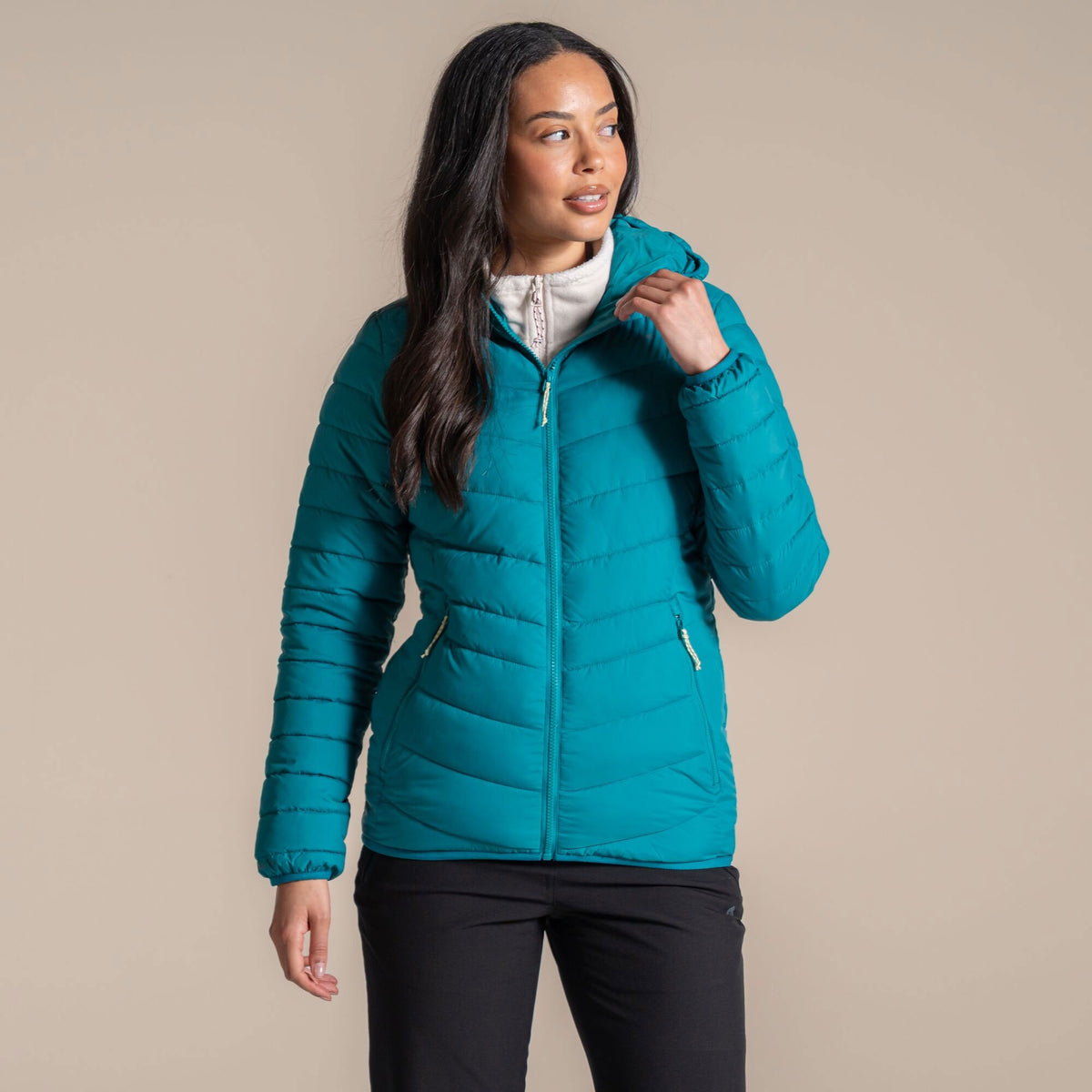 Craghoppers Women's Compresslite IX Hooded Insulating Jacket | Empress Teal Clothing Craghoppers